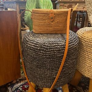 Handcrafted Tan Woven Crossbody Bag